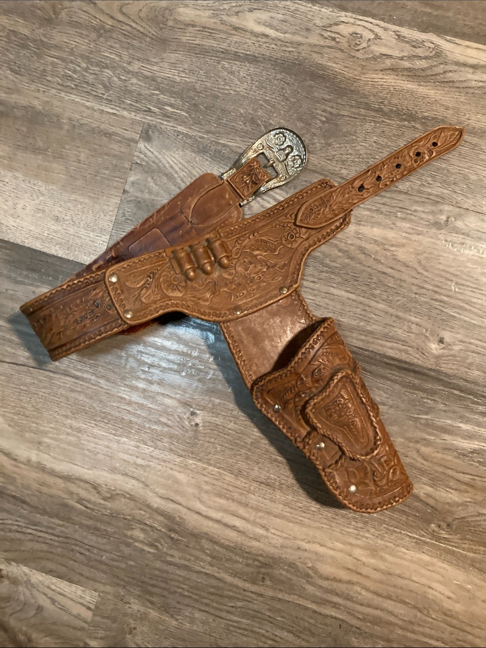 Vintage Molded Plastic Play Single Gun Holster